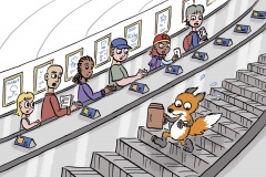 Fox on the tube - from “Eco Kids Planet” (Dip pen with Ink / Photoshop)