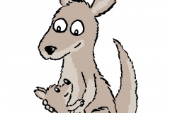 Kangaroo and joey - from JKP’s "Parenting Patchwork Treasure Deck", written by Dr Karen Treisman (Dip pen with Ink / Photoshop)