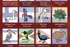 National Birds - from “Eco Kids Planet” (Dip pen with Ink / Photoshop)