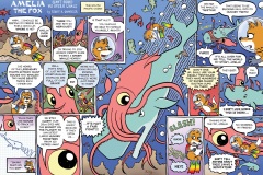 Amelia the Fox: Giant Squid VS Sperm Whale - from “Eco Kids Planet” (Dip pen with Ink / Photoshop)