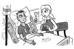 Visiting Hospital - from JKP’s “Can I Tell You About Courage?”, written by Liz Gulliford (Dip pen with Ink / Photoshop)