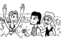Pool Party - from JKP’s “Can I Tell You About Courage?”, written by Liz Gulliford (Dip pen with Ink / Photoshop)
