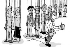 Breaking the strings - from JKP’s “Can I Tell You About Hope?”, written by Liz Gulliford (Dip pen with Ink / Photoshop)