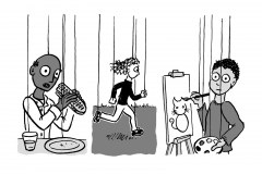People are puppets - from JKP’s “Can I Tell You About Hope?”, written by Liz Gulliford (Dip pen with Ink / Photoshop)